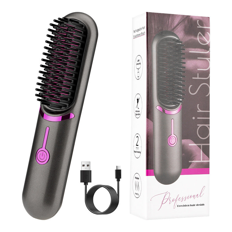 Wireless Straightening Comb: USB Rechargeable, Portable, and Convenient Hair Care Solution!