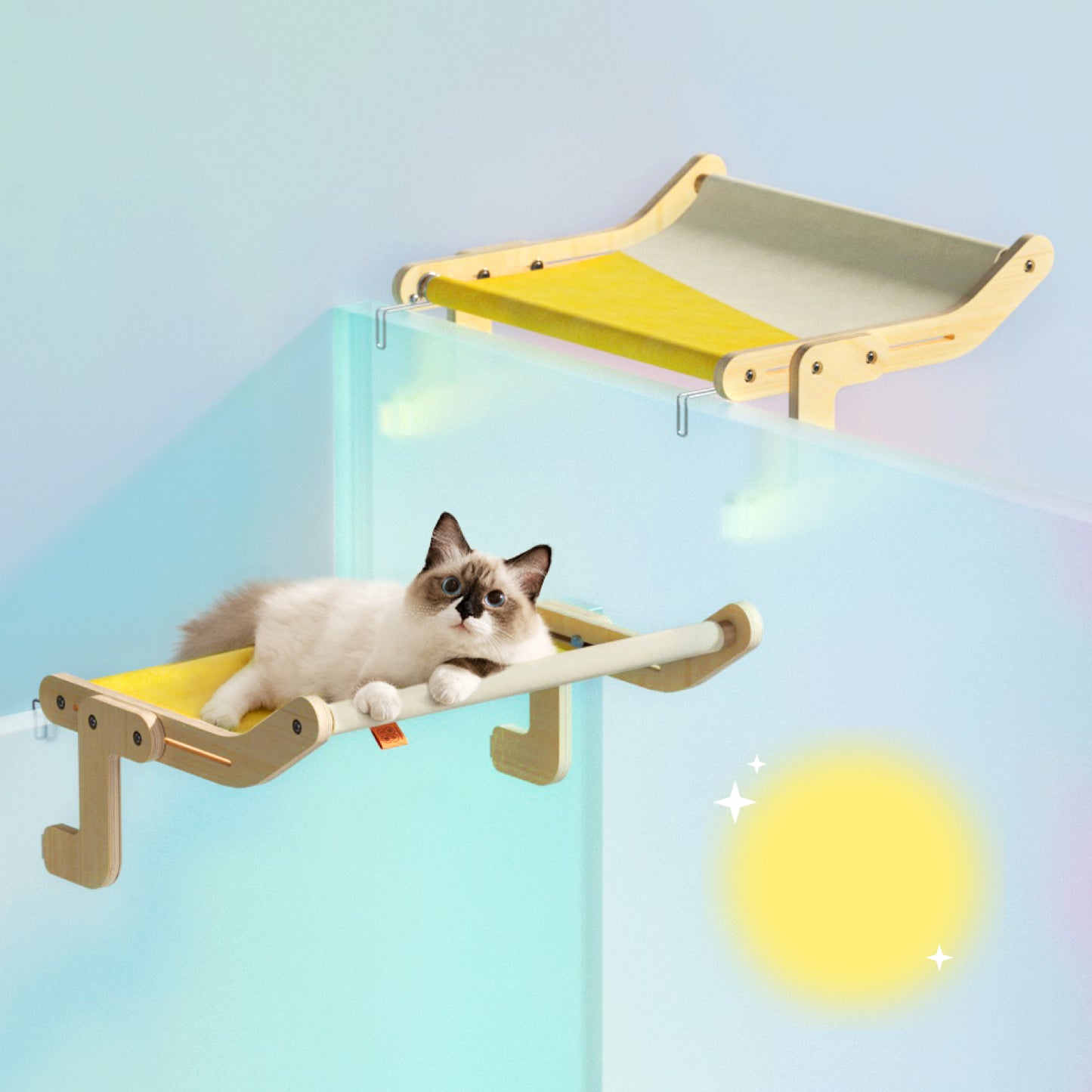 Enhance your cat's comfort with Mewoofun's Window Perch. Easy assembly, durable, and washable.