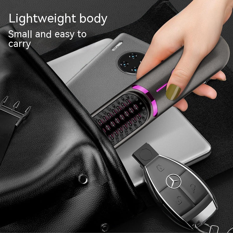 Wireless Straightening Comb: USB Rechargeable, Portable, and Convenient Hair Care Solution!