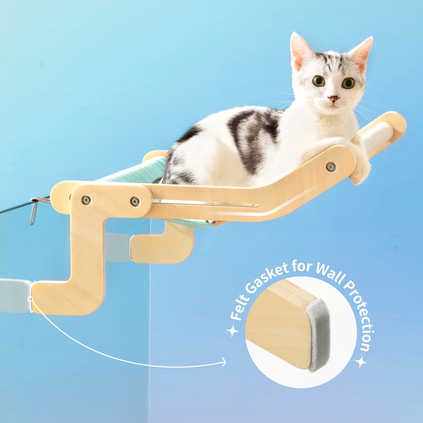 Enhance your cat's comfort with Mewoofun's Window Perch. Easy assembly, durable, and washable.