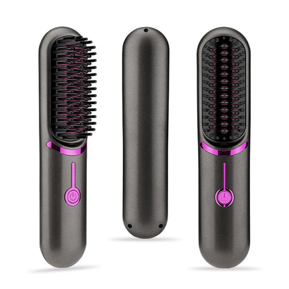 Wireless Straightening Comb: USB Rechargeable, Portable, and Convenient Hair Care Solution!