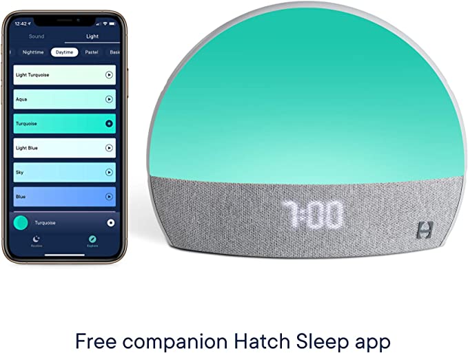 Get Restful Sleep with Hatch Restore Smart Clock: Baby Audio Monitor, White Noise, Small Night Light - Available Now!