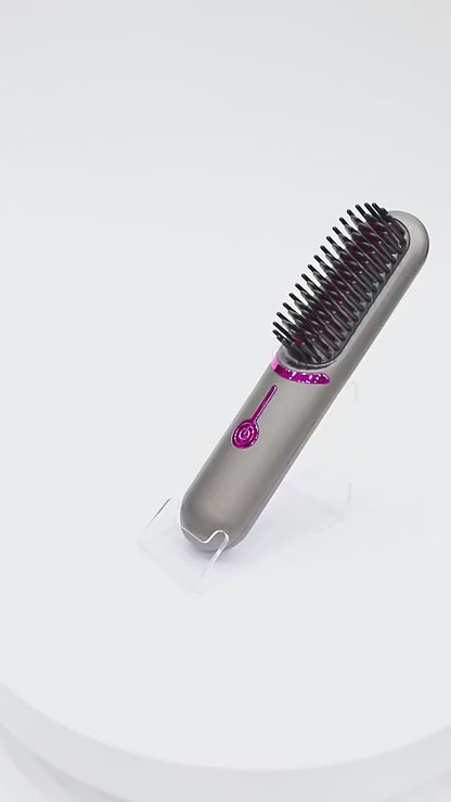 Wireless Straightening Comb: USB Rechargeable, Portable, and Convenient Hair Care Solution!